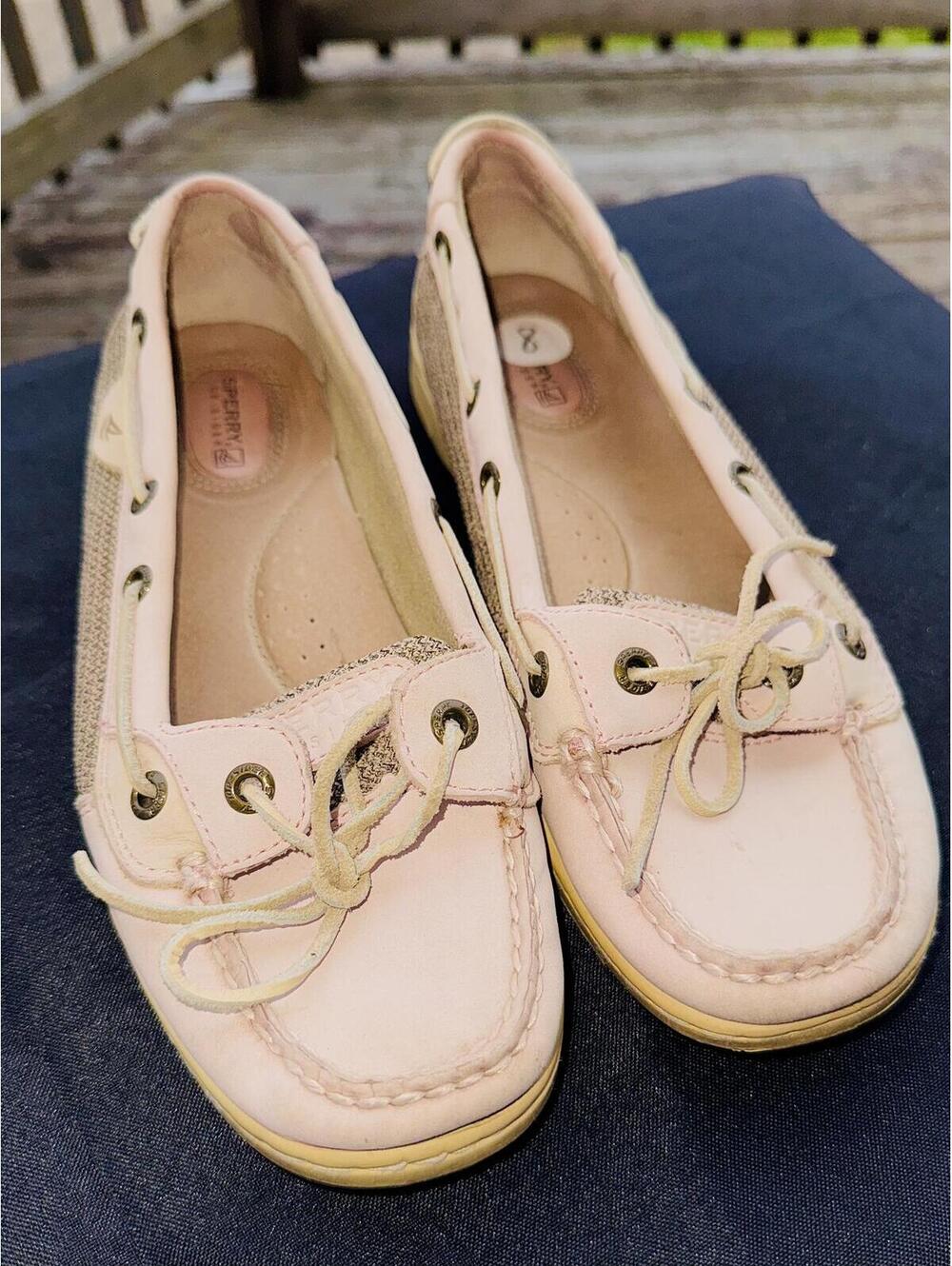 Sperry Women's Blush Pink and Tan Boat Shoes